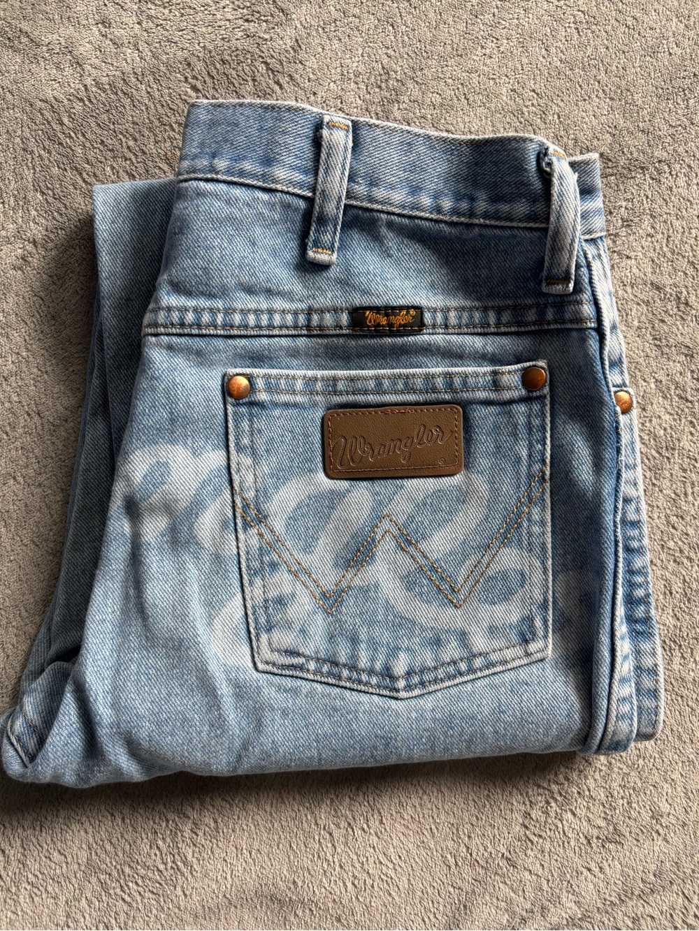 Wrangler 936 Jeans Men’s 32x32 Blue Denim Slim Fit Cowboy Cut Booty Print